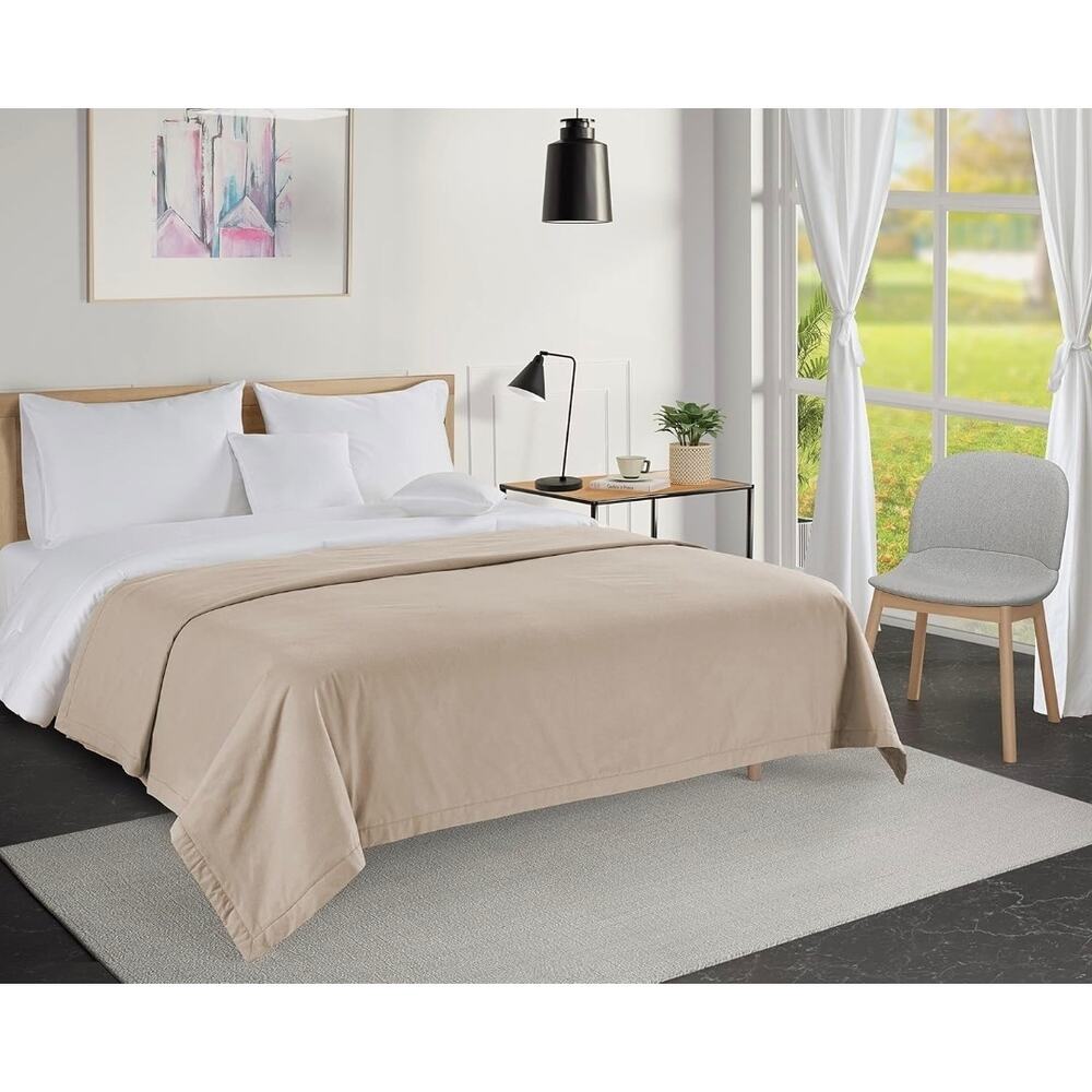 LANE LINEN Classic 3 Layer Cotton Blanket Twin Size 68x90 Lightweight Soft S23